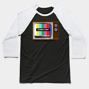 Retro tv with test pattern color bars Baseball T-Shirt